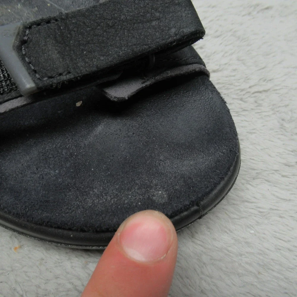 ECCO Mens 7 Yucatan Sandals Black Leather Adjustable Strap‎ Hiking Outdoor EU40